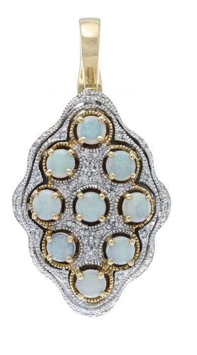 Opal-Diamond Clip Pendant GG/WG 585/000 with 9 rou