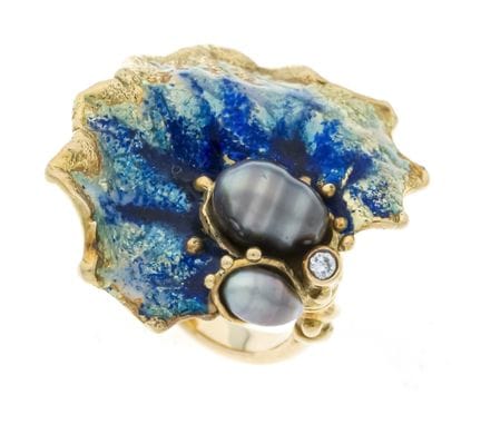Anillo de diseño orgánico Ehinger Schwarz GG 750/0