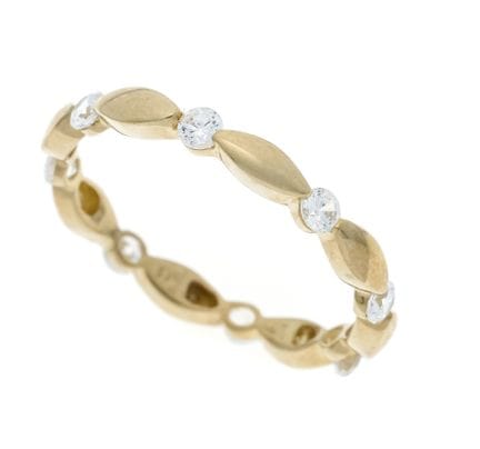 Bague « Rivière » en zircone GG 375/000, sertie de