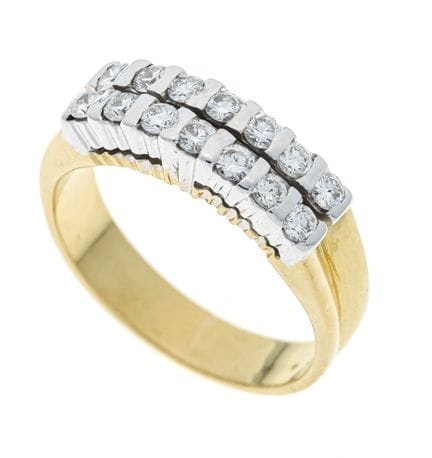 Riviére Brilliant Ring GG/WG 750/000 with 14 brill