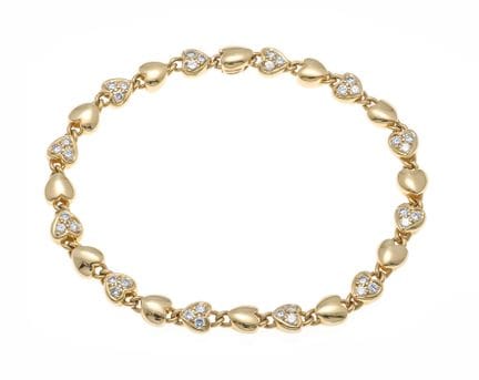 Pulsera Cartier con diseño de corazones GG 750/000