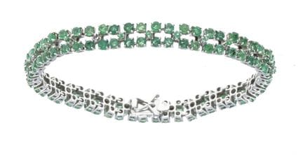 Bracelet en émeraudes WG 750/000 avec 128 émeraude