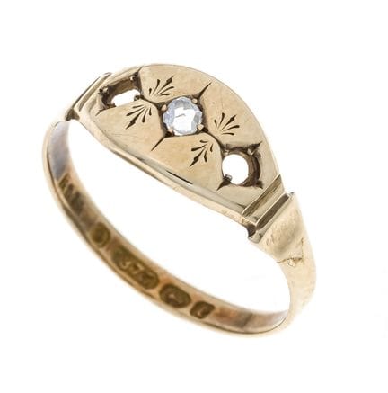 Diamond rose ring, circa 1900, hallmarked GG 375/0