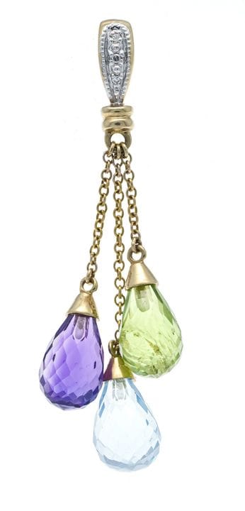 Pendentifs multicolores GG 375/000, chacun orné d'