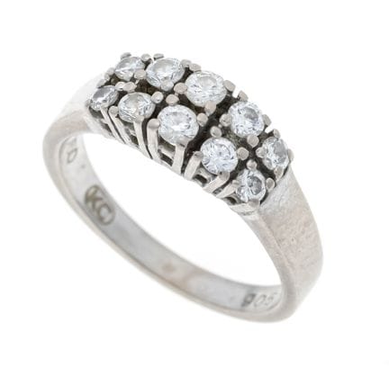Bague « Rivière » à deux rangées de brillants, WG 