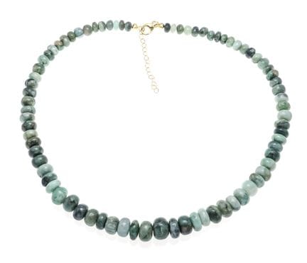 Emerald necklace with lobster clasp and extension 