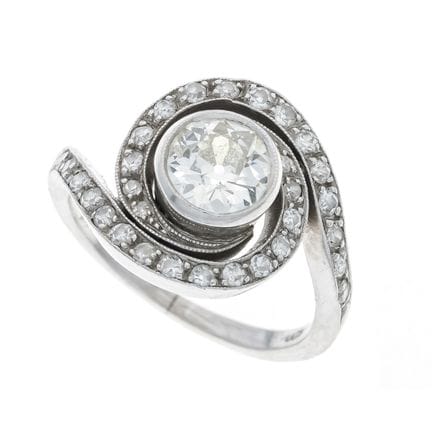 Old-Cut Diamond Ring, ca. 1910, platinum, featurin