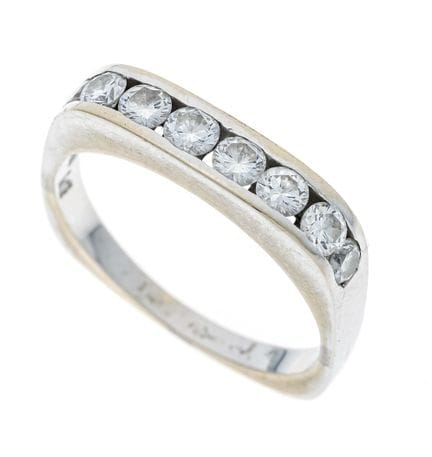 Bague « Rivière » de la marque Leicht, en or blanc