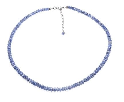 Tanzanite necklace with lobster clasp, 925/000 sil