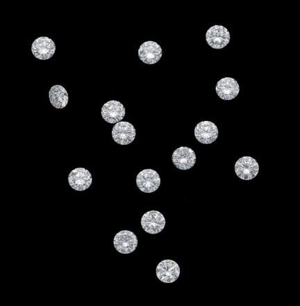Lote de 15 diamantes, total: 1,08 ct, clasificados