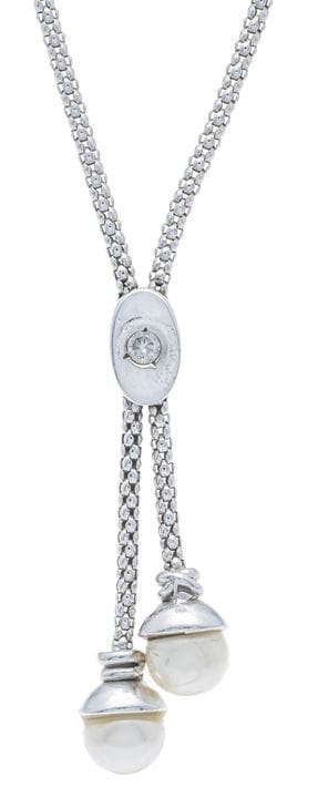 Collier en perles Akoya et diamant WG 750/000, ave