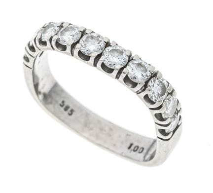 Bague Rivière Brillant WG 585/000 de forme carrée,