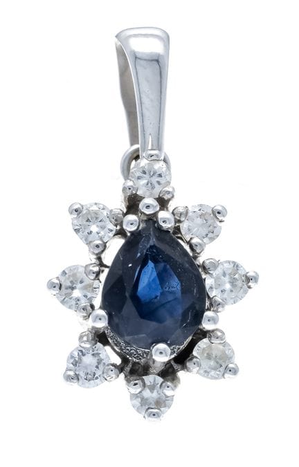 Pendentif saphir-brillant WG 585/000 avec un saphi
