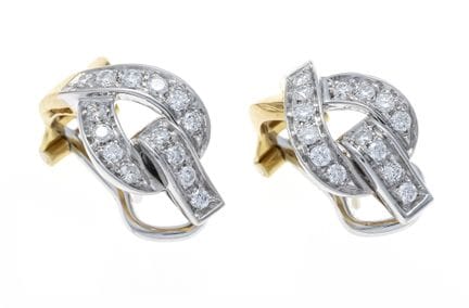 Pendientes de clip Leo Pizzo GG/WG 750/000 con 28 