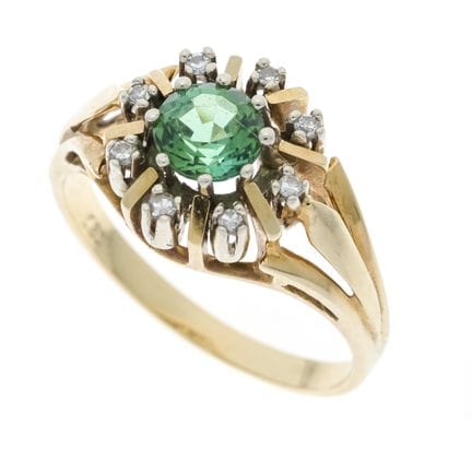 Anillo de turmalina y diamantes GG/WG 585/000 con 