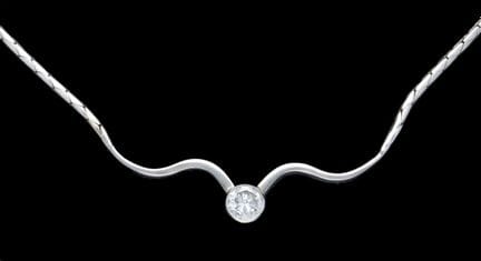WG 585/000 Solitaire Diamond Necklace with one 0.7