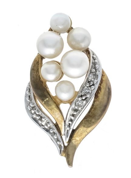 Pendentif en diamants Akoya GG/WG 333/000 avec 6 p