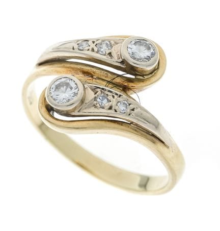Anillo «Toi et Moi» con diamantes en talla brillan
