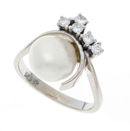 Bague avec perle d'eau douce et diamants WG 585/00