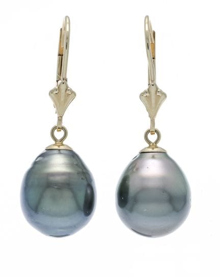 Pendientes de perlas de Tahití GG 585/000 con 2 pe