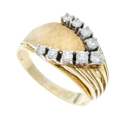 Bague à brillants, vers 1950, GG/WG 585/000, parti