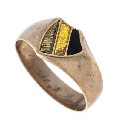 Coat-of-arms ring RG 585/000 with polychrome ename