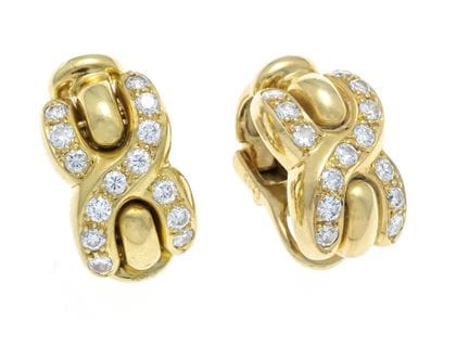 Pendientes de clip con diamantes GG/WG 750/000 con