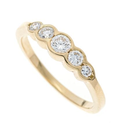 Bague Rivière Brillant GG 750/000 avec 5 brillants