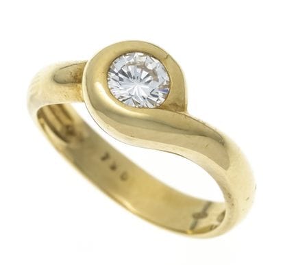 GG 750/000 solitaire diamond ring with one 0.54 ct