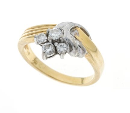 Anillo de diamantes GG/WG 750/000 con 4 diamantes,