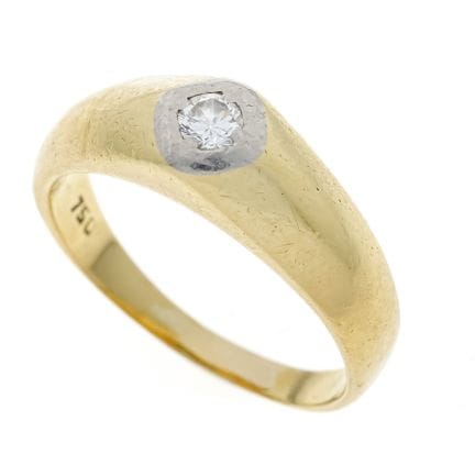 Anillo solitario con diamante brillante, hacia 194