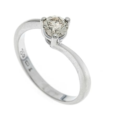 Anillo solitario con diamante brillante WG 750/000
