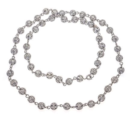 Collar de bolas de plata 800/000, diámetro 7 mm, c