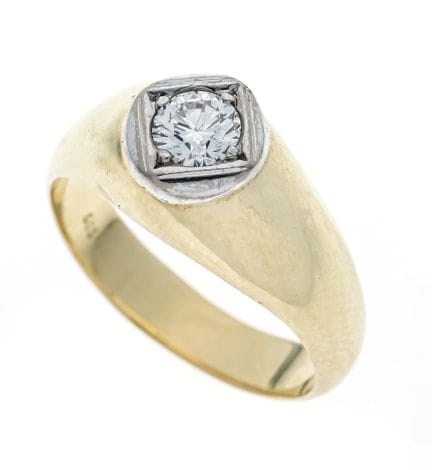 GG/WG 585/000 solitaire diamond ring with one 0.54