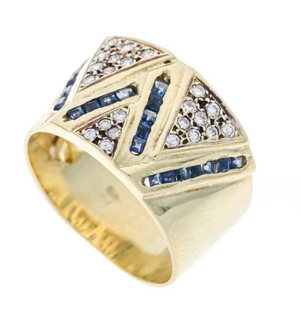Bague en saphir et brillants GG 585/000, non serti