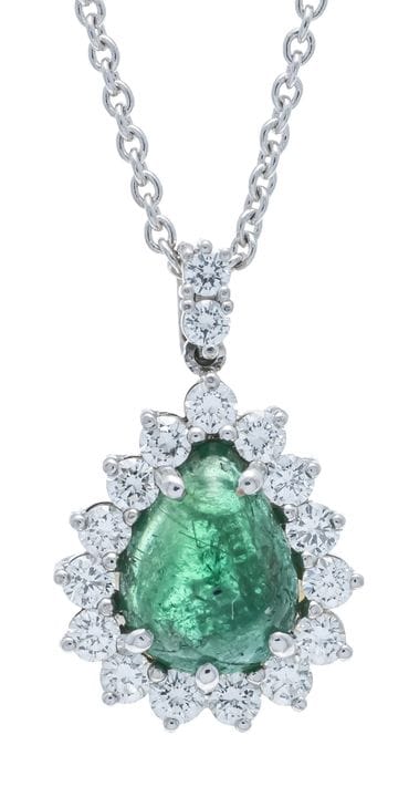 Colgante de esmeralda y brillantes WG 750/000 con 