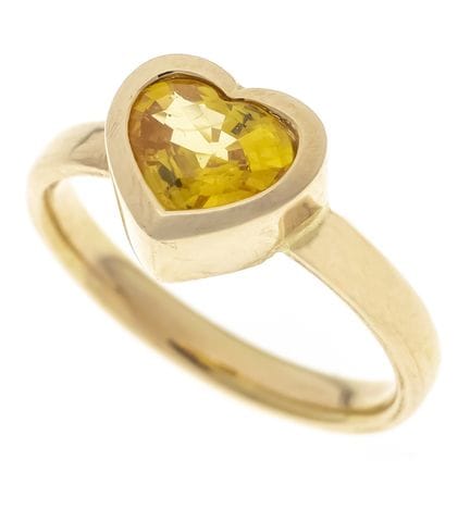 Bague en saphir GG 750/000, sertie d'un saphir jau