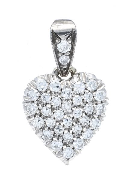 Pendentif cœur en diamants WG 585/000, non certifi