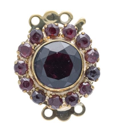 GG 333/000 necklace clasp with 14 round faceted ga