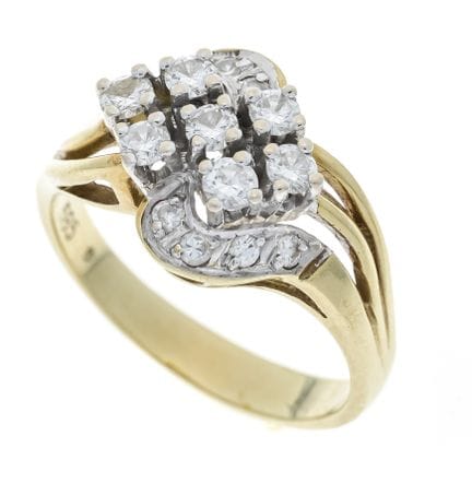 Anillo de brillantes GG/WG 585/000 con 15 brillant