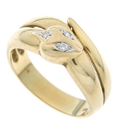Bague « serpent » GG 585/000 sertie de 3 brillants