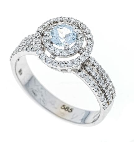 Bague en aigue-marine et brillants WG 585/000, ser
