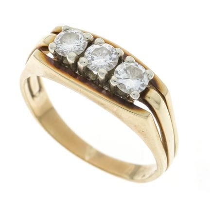 Anillo Riviére Brillant GG/WG 585/000, sin sellar,