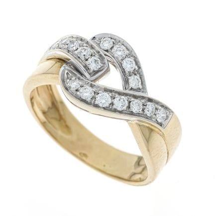 Brilliant-cut ring, GG/WG 750/000, with 17 brillia