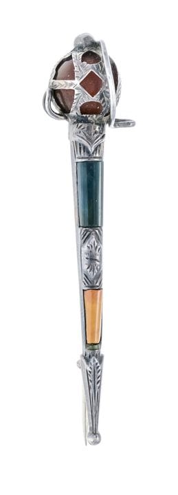 Brosche Silber 925/000 in Form eines historischen 