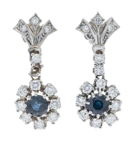 Sapphire and Brilliant-Cut Diamond Stud Earrings W
