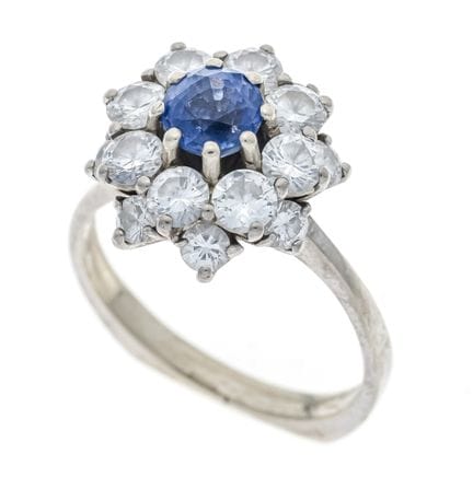 Bague « Fleur » en saphir et brillants WG 585/000,