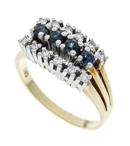 Bague saphir et diamant, vers 1950, GG/WG 585/000,