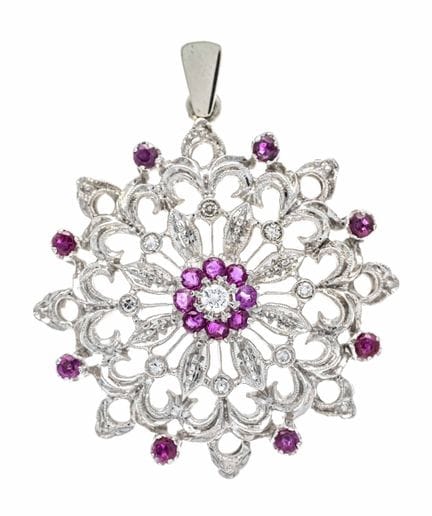 Pendentif rubis-diamants WG 750/000 avec des rubis