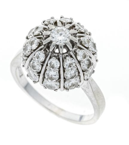 Bague à dôme sertie de brillants WG 750/000 avec 3